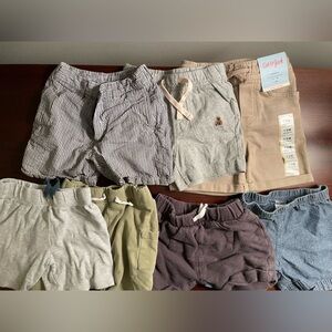 7 pairs of 12 & 18 month toddler boy shorts